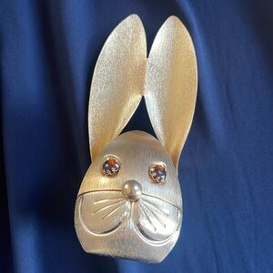 Vintage MCM Napier gold tone rabbit bank